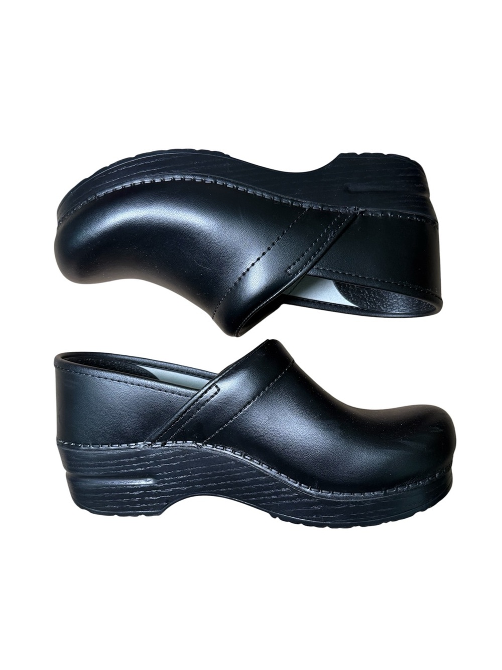 Dansko Professional Black Leather Clogs Shoes Wide Width EU 38 US 7.5-8 - Picture 3 of 6